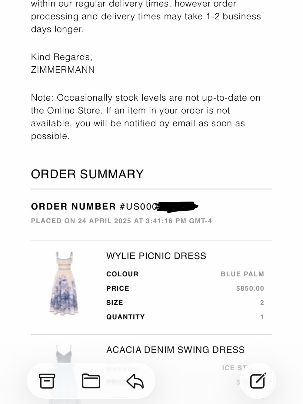 Zimmermann Wylie Picnic Midi Dress size 2 - Picture 8 of 8